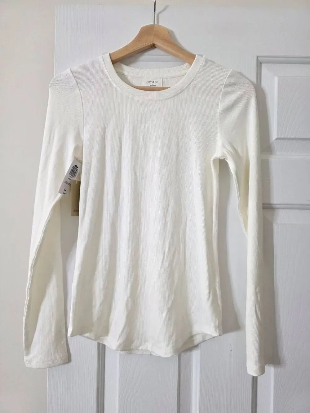 Wilfred Ribbed Long sleeve Top, Cream M NWT